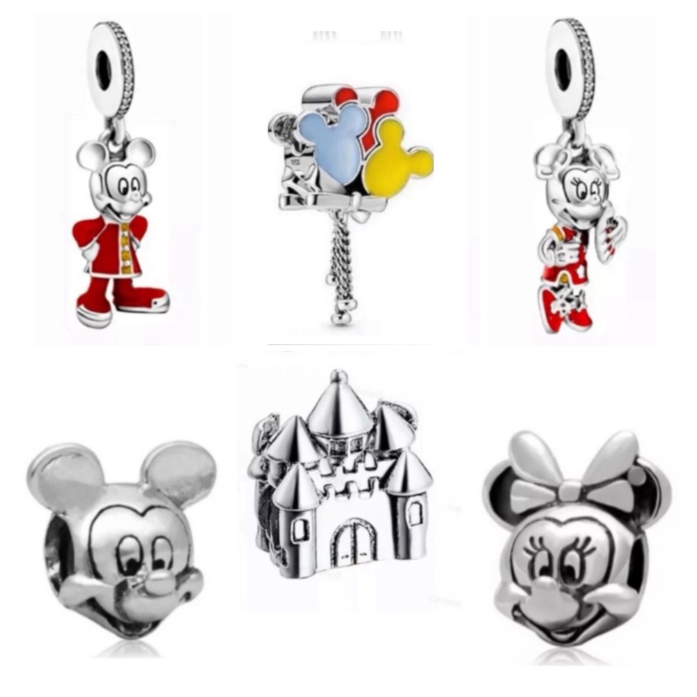6 Disney Mickey Minnie Mouse Collection Charm set